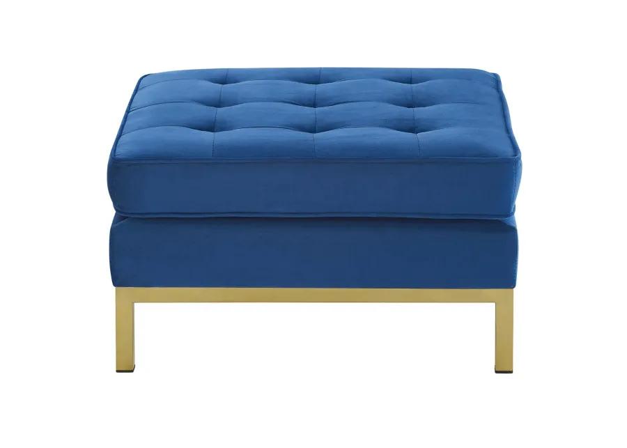 Loft Gold Stainless Steel Leg Performance Velvet Ottoman