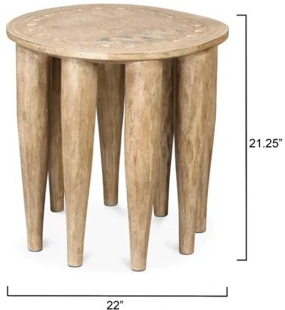 Naga Mango Wood Stool, Natural