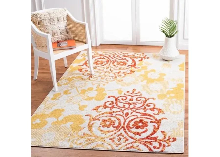 Adirondack Contemporary Grey / Gold 5'-5" X 7'-7" Powerloomed Rug