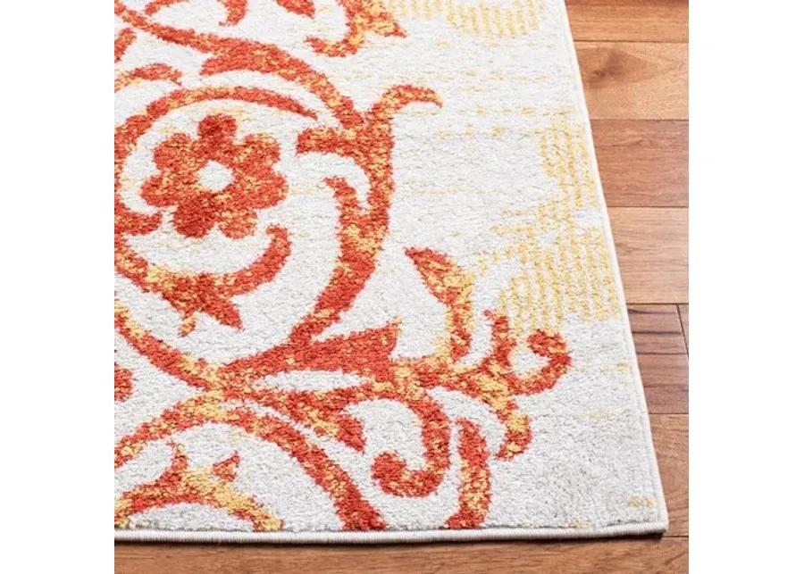 Adirondack Contemporary Grey / Gold 5'-5" X 7'-7" Powerloomed Rug