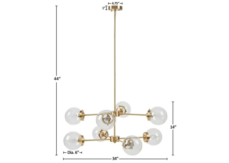 8-Light Metal Chandelier with Globe Bulbs