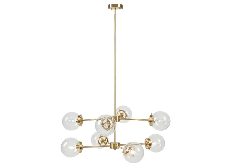 8-Light Metal Chandelier with Globe Bulbs