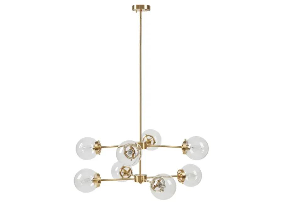 8-Light Metal Chandelier with Globe Bulbs