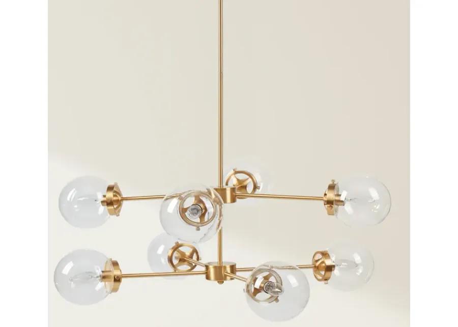 8-Light Metal Chandelier with Globe Bulbs