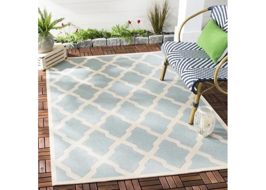 Safavieh BEACH HOUSE Collection BHS122K-6SQ Aqua / Cream 6'-7" X 6'-7" Square