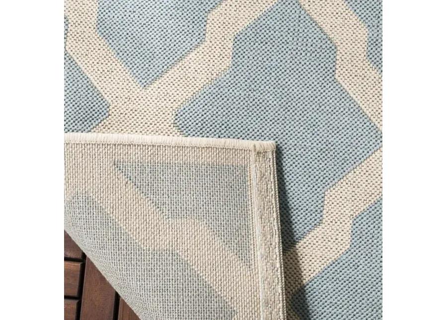 Safavieh BEACH HOUSE Collection BHS122K-6SQ Aqua / Cream 6'-7" X 6'-7" Square