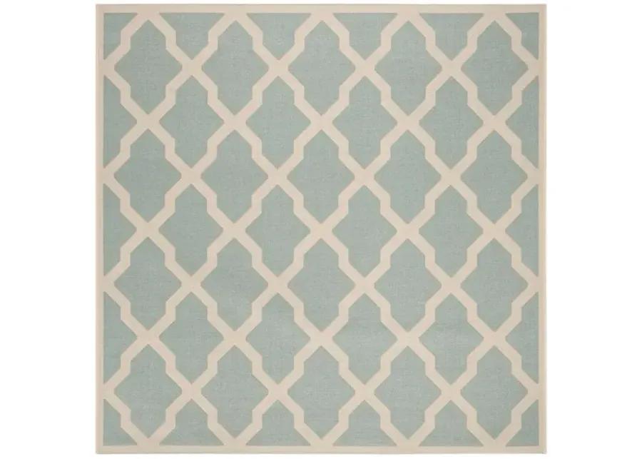 Safavieh BEACH HOUSE Collection BHS122K-6SQ Aqua / Cream 6'-7" X 6'-7" Square