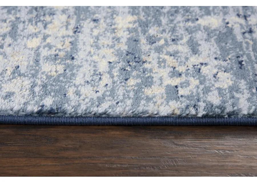 Encore Blue Traditional Overdye Polypropylene 5'2" x 7'3" Rectangle Rug