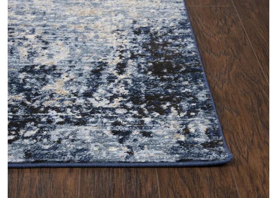 Encore Blue Traditional Overdye Polypropylene 5'2" x 7'3" Rectangle Rug