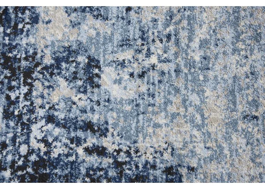 Encore Blue Traditional Overdye Polypropylene 5'2" x 7'3" Rectangle Rug