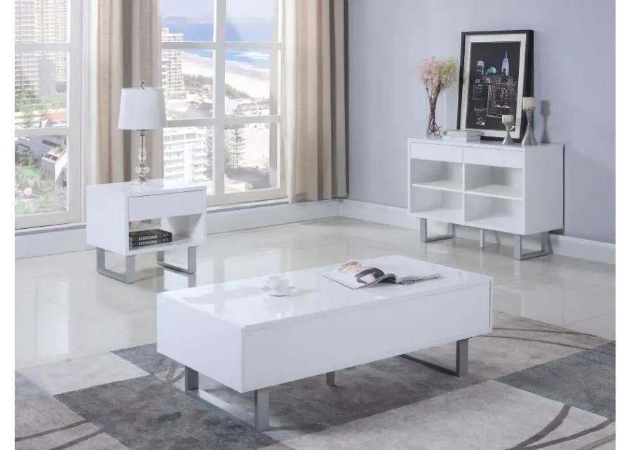 Atchison 1-drawer End Table High Glossy White