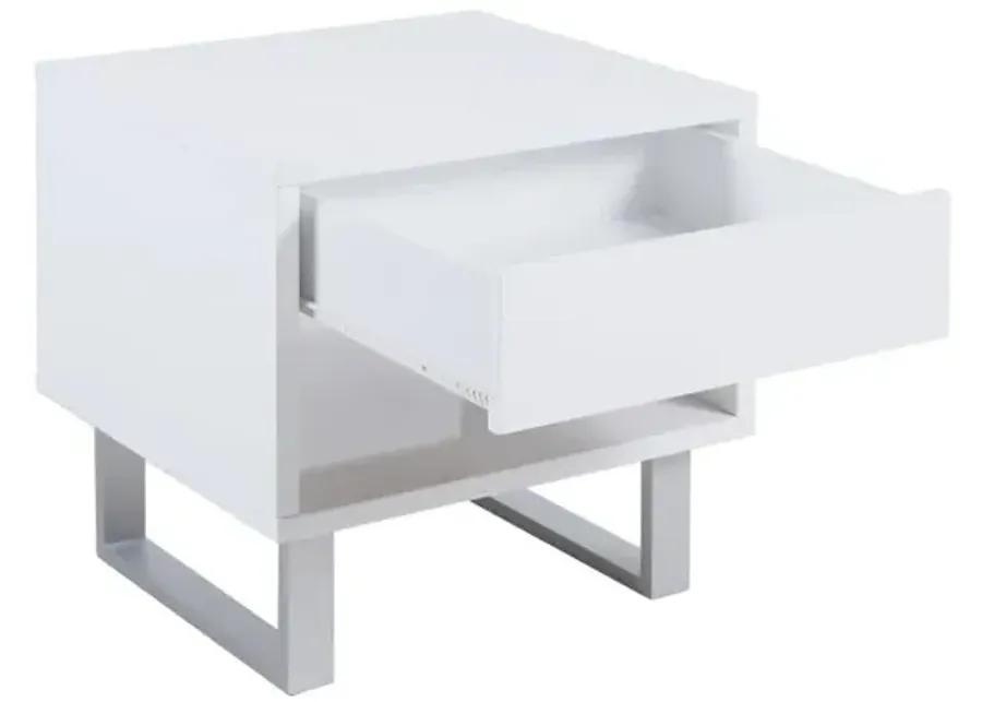 Atchison 1-drawer End Table High Glossy White