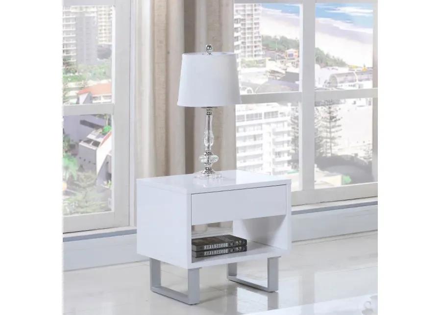 Atchison 1-drawer End Table High Glossy White