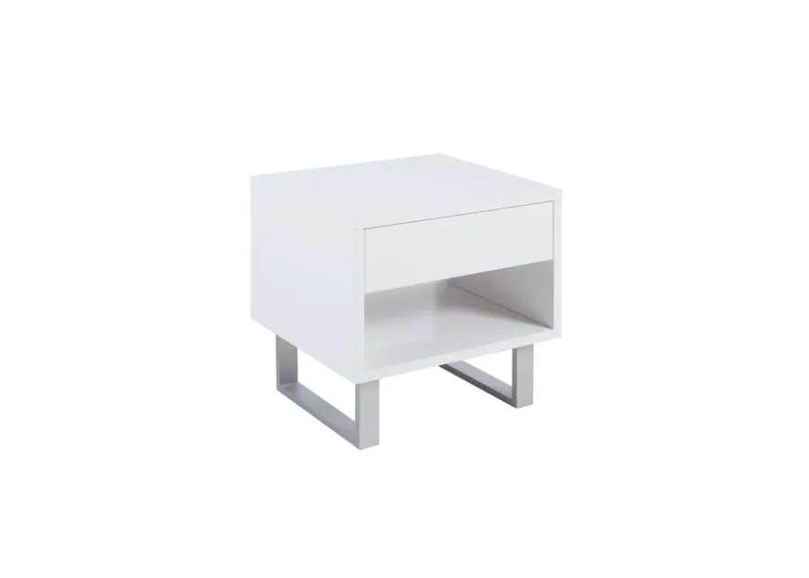 Atchison 1-drawer End Table High Glossy White