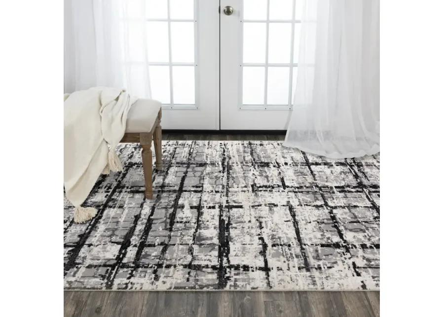 Couture Black/Ivory Classic/Updated NZ Wool/Tencel Blend 10' x 13' Rectangle Rug