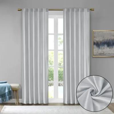 510 Design Colt Light Grey Room Darkening Poly Velvet Rod Pocket/Back Tab Curtain Panel Pair