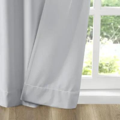 510 Design Colt Light Grey Room Darkening Poly Velvet Rod Pocket/Back Tab Curtain Panel Pair