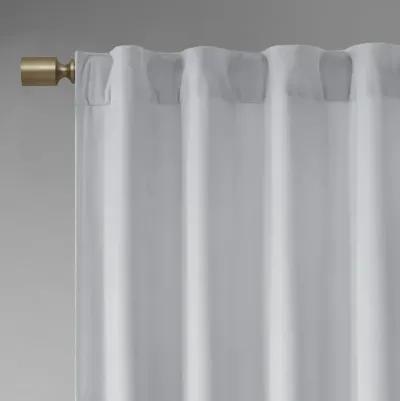 510 Design Colt Light Grey Room Darkening Poly Velvet Rod Pocket/Back Tab Curtain Panel Pair