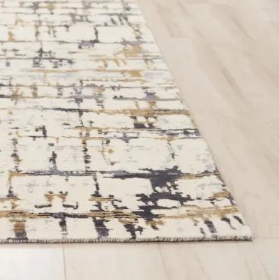 Bolero Beige/Gray Abstract NZ Wool/Tencel Blend 2' x 3'  Rectangle Rug