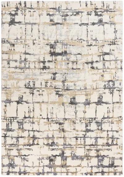 Bolero Beige/Gray Abstract NZ Wool/Tencel Blend 2' x 3'  Rectangle Rug