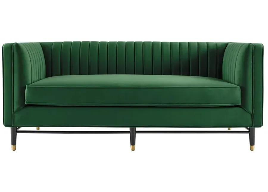 Devote Channel Tufted Performance Velvet Loveseat