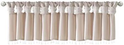 Madison Park Emilia Blush Lightweight Faux Silk Valance With Beads