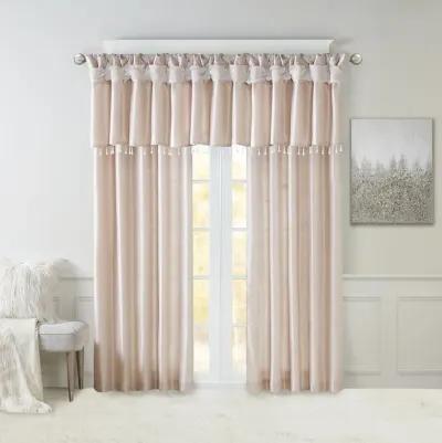 Madison Park Emilia Blush Lightweight Faux Silk Valance With Beads