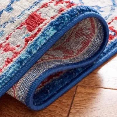 Brentwood 851 Navy / Red 2' X 8' Runner Powerloomed Rug