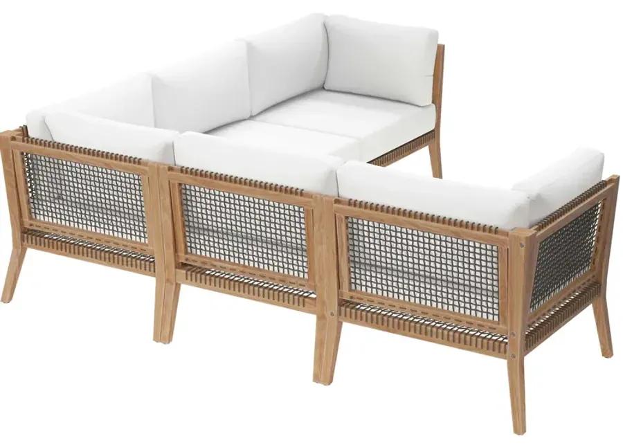 Clearwater Teak 5-Piece  Outdoor Sectional