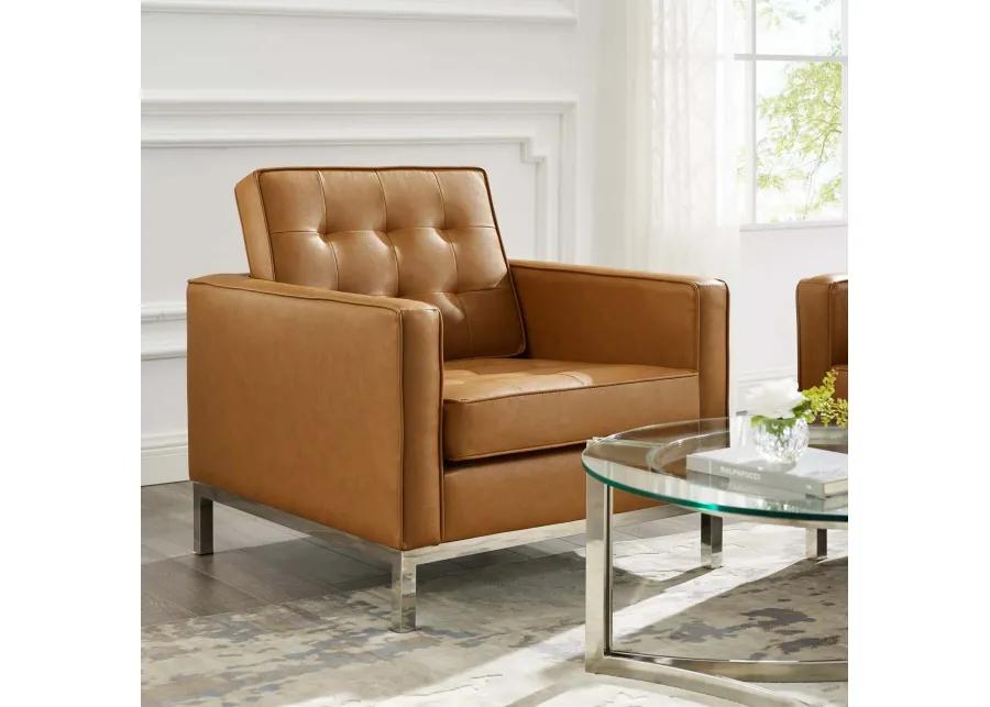 Loft Tufted Faux Leather Armchair