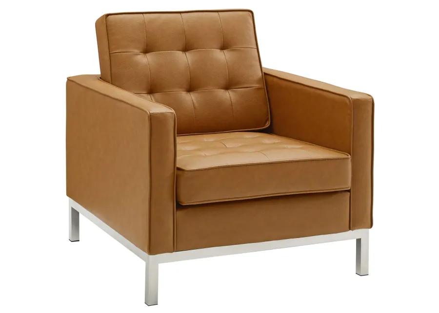 Loft Tufted Faux Leather Armchair