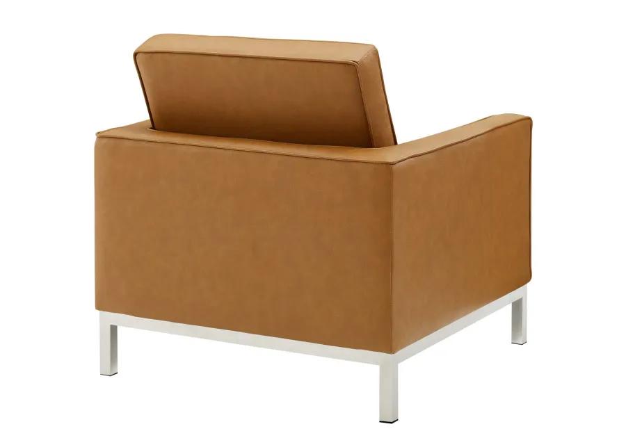 Loft Tufted Faux Leather Armchair