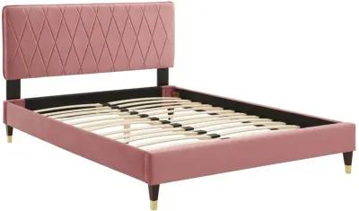 Phillipa Performance Velvet Queen Platform Bed