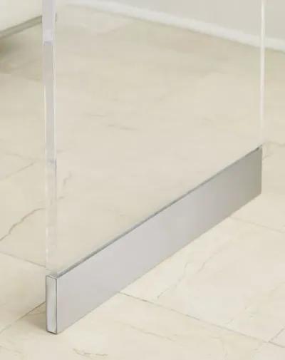 Bowie Console Table in Clear Acrylic and Brushed Stainless Steel