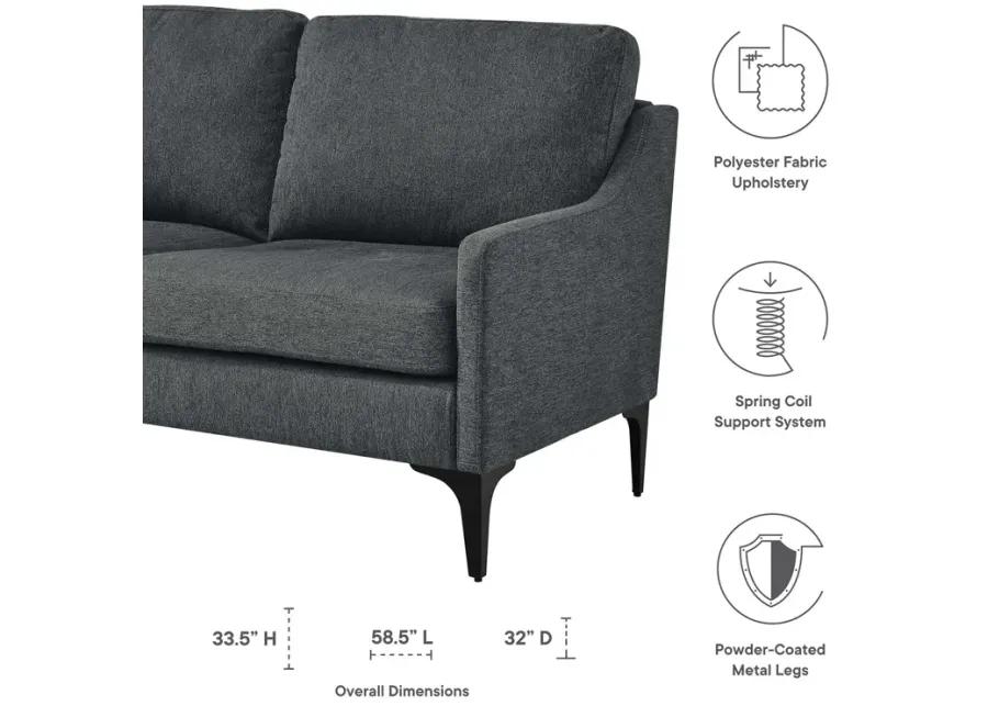 Corland Upholstered Fabric Loveseat