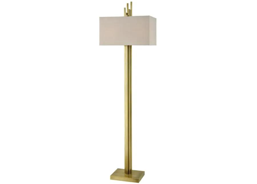 Azimuth 69'' High 2-Light Floor Lamp - Antique Brass - Includes LED Bulbs