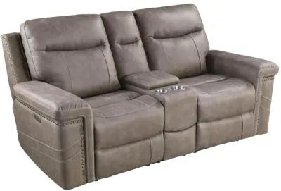 Wixom 1-drawer Power^2 Loveseat with Console Taupe