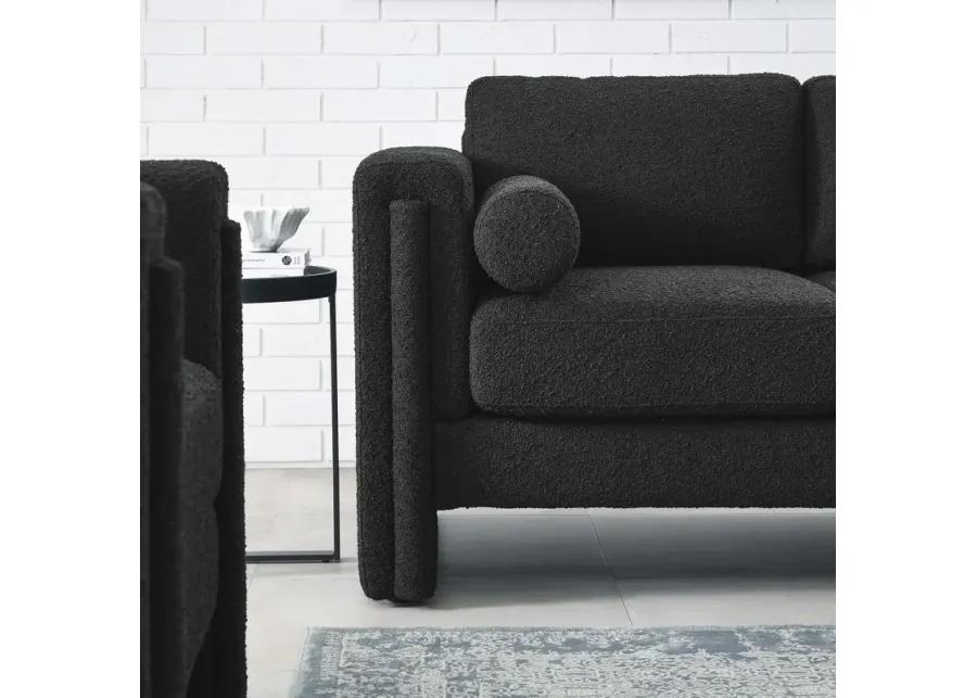 Visible Boucle Fabric Loveseat