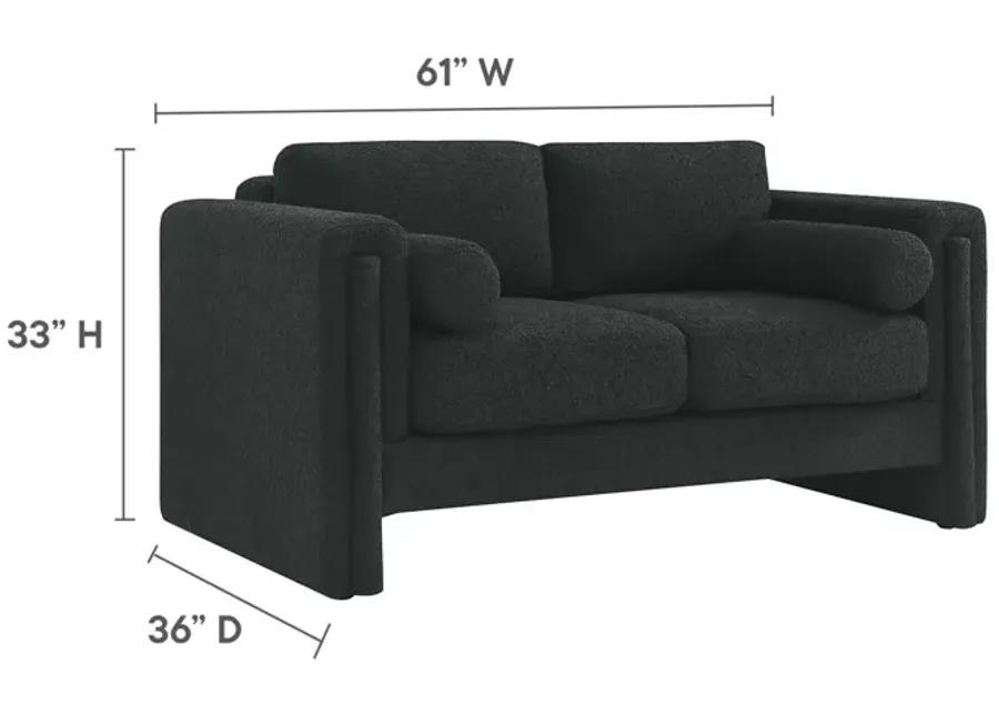 Visible Boucle Fabric Loveseat