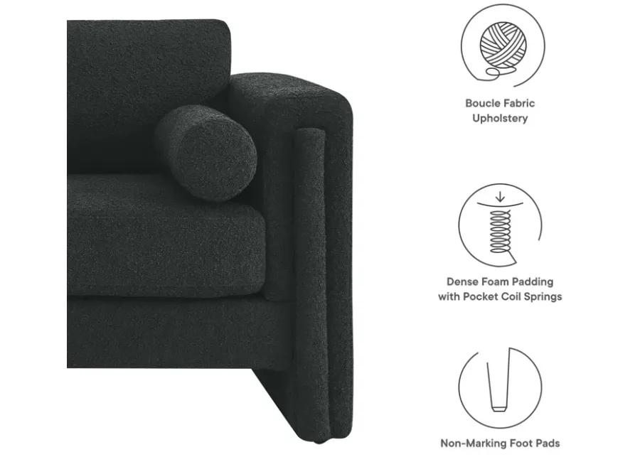 Visible Boucle Fabric Loveseat