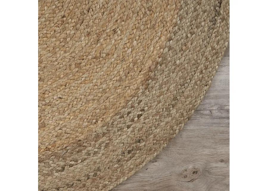 Nature Brown Contemporary Gradient Organic Jute Indoor Oval Area Rug 7' x 9'