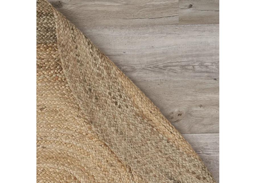 Nature Brown Contemporary Gradient Organic Jute Indoor Oval Area Rug 7' x 9'