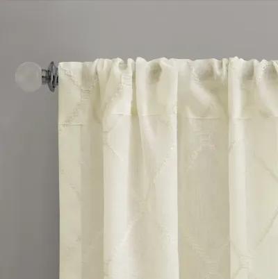 Madison Park Irina Ivory Diamond Sheer Window Curtain Panel