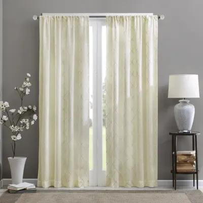 Madison Park Irina Ivory Diamond Sheer Window Curtain Panel