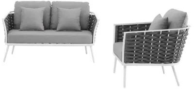 Stance 2 Piece Outdoor Patio Aluminum Sectional Sofa Set