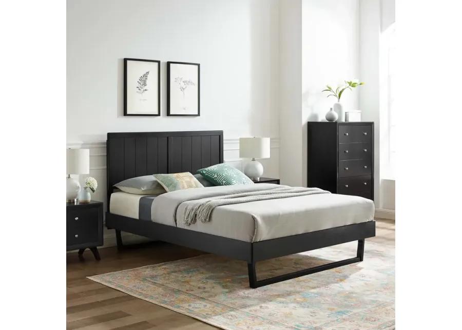 Alana Queen Wood Platform Bed With Angular Frame