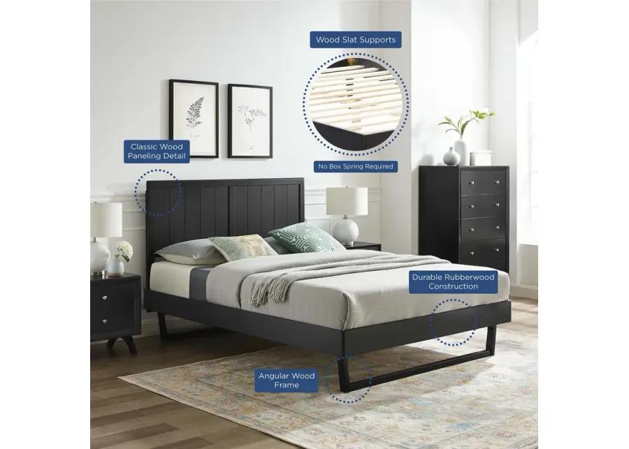 Alana Queen Wood Platform Bed With Angular Frame