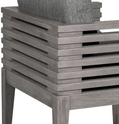 Vivid Outdoor Patio 5 Piece Dining Set in Gray Eucalyptus Wood with Gray Olefin Cushions