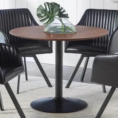 Toomevara round Dining Table Walnut And Black