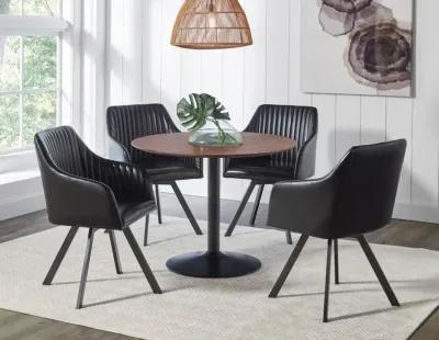 Toomevara round Dining Table Walnut And Black